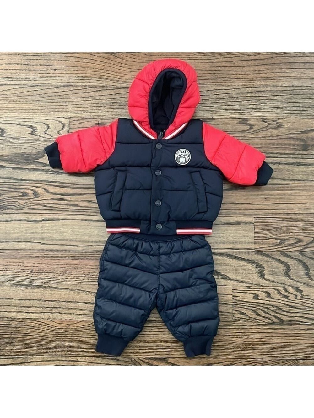 Gap Baby Puffer Winter Jacket Hooded & Winter Pants Sz 0-6 Months